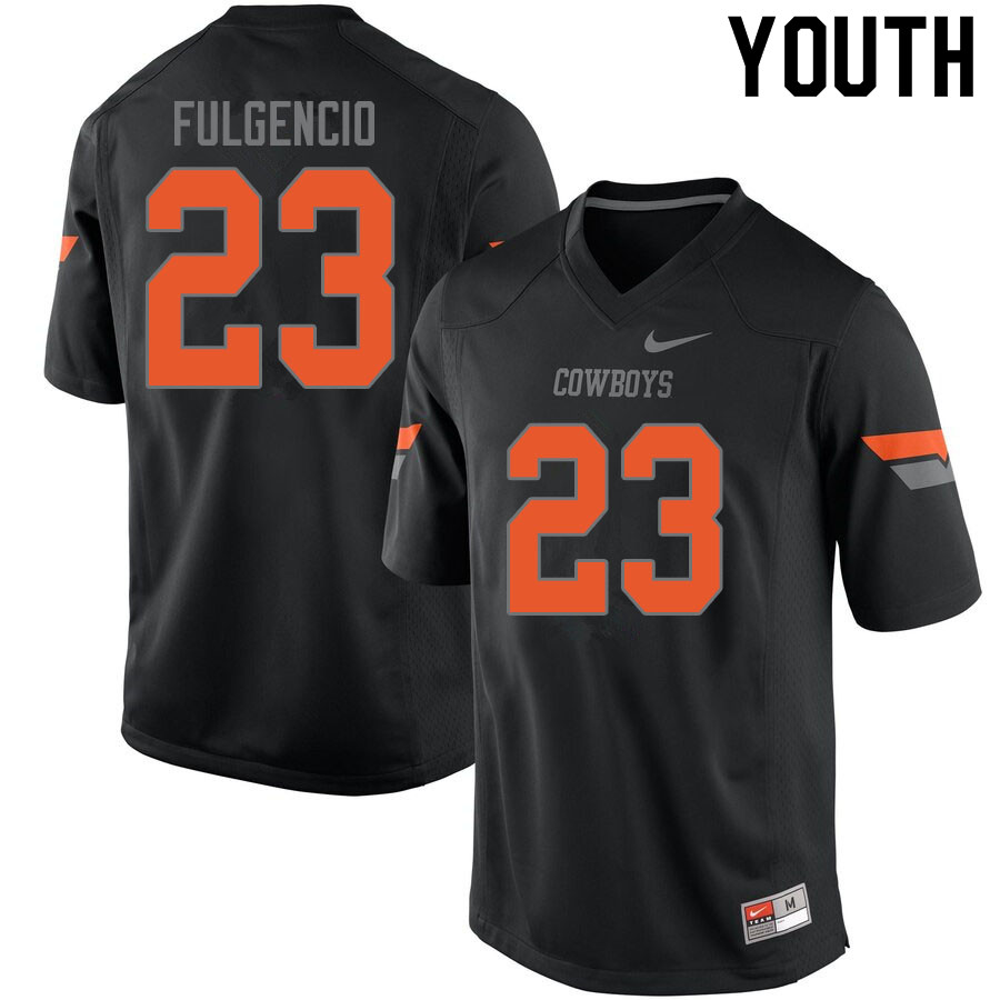 Youth #23 Miguel Fulgencio Oklahoma State Cowboys College Football Jerseys Sale-Black - Click Image to Close